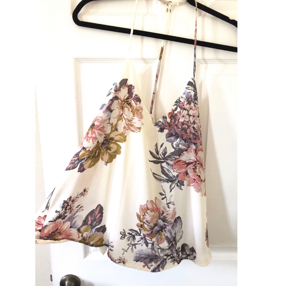 Scalloped floral tank